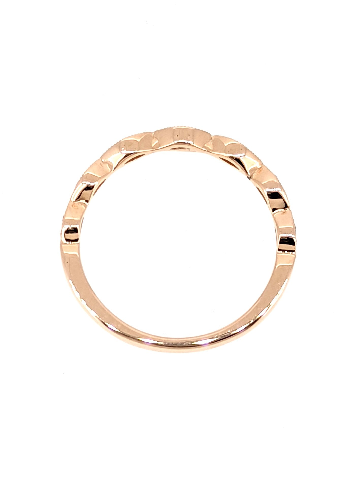Pave-Set Diamond Wedding Band in 14K Rose Gold