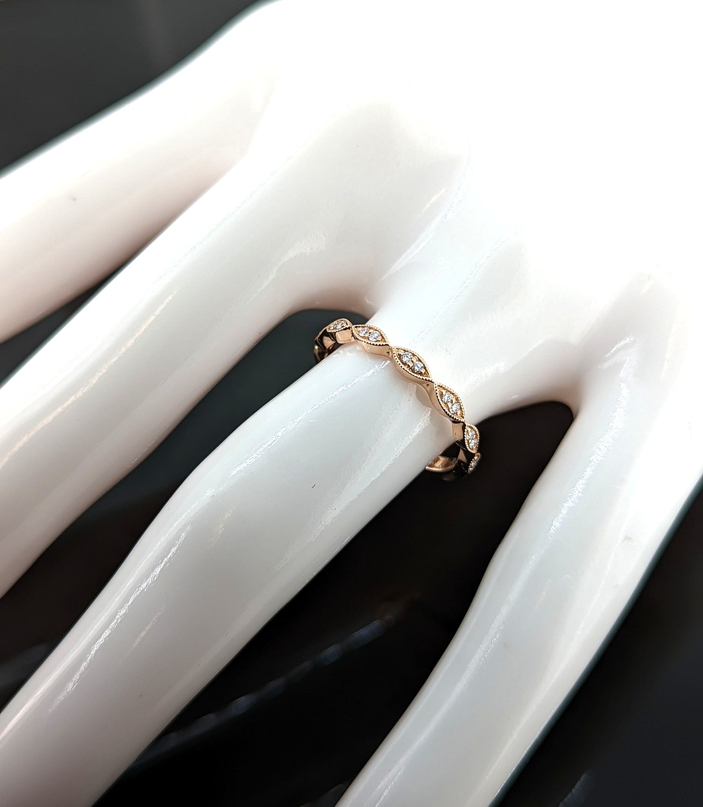 Pave-Set Diamond Wedding Band in 14K Rose Gold