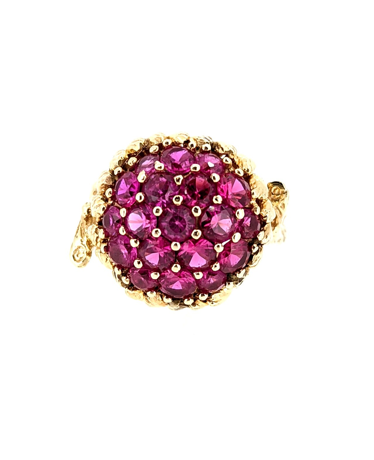 Vintage Ruby Cluster Ring in 14K Yellow Gold