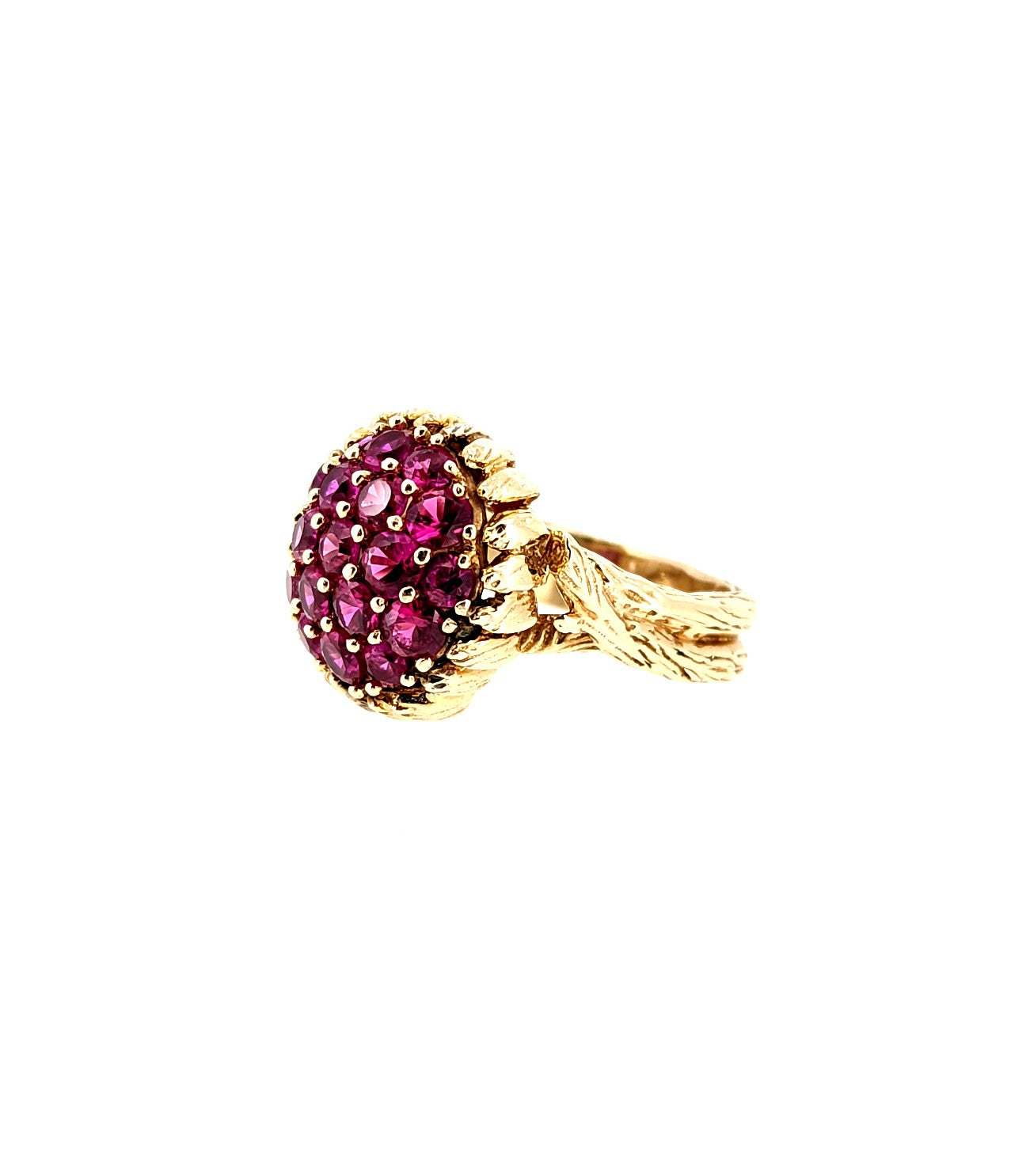 Vintage Ruby Cluster Ring in 14K Yellow Gold