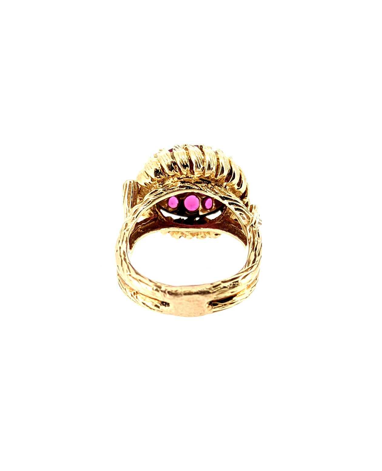 Vintage Ruby Cluster Ring in 14K Yellow Gold