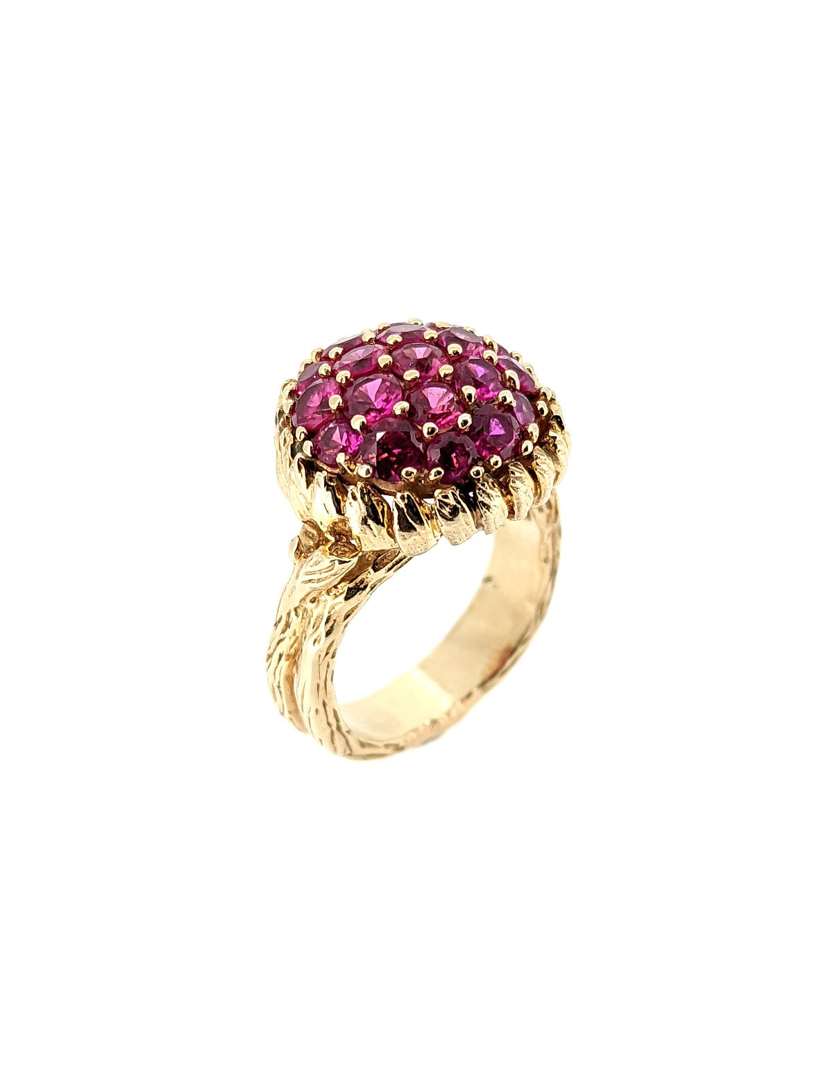Vintage Ruby Cluster Ring in 14K Yellow Gold