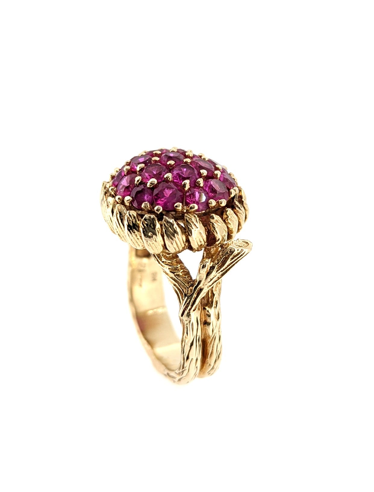 Vintage Ruby Cluster Ring in 14K Yellow Gold