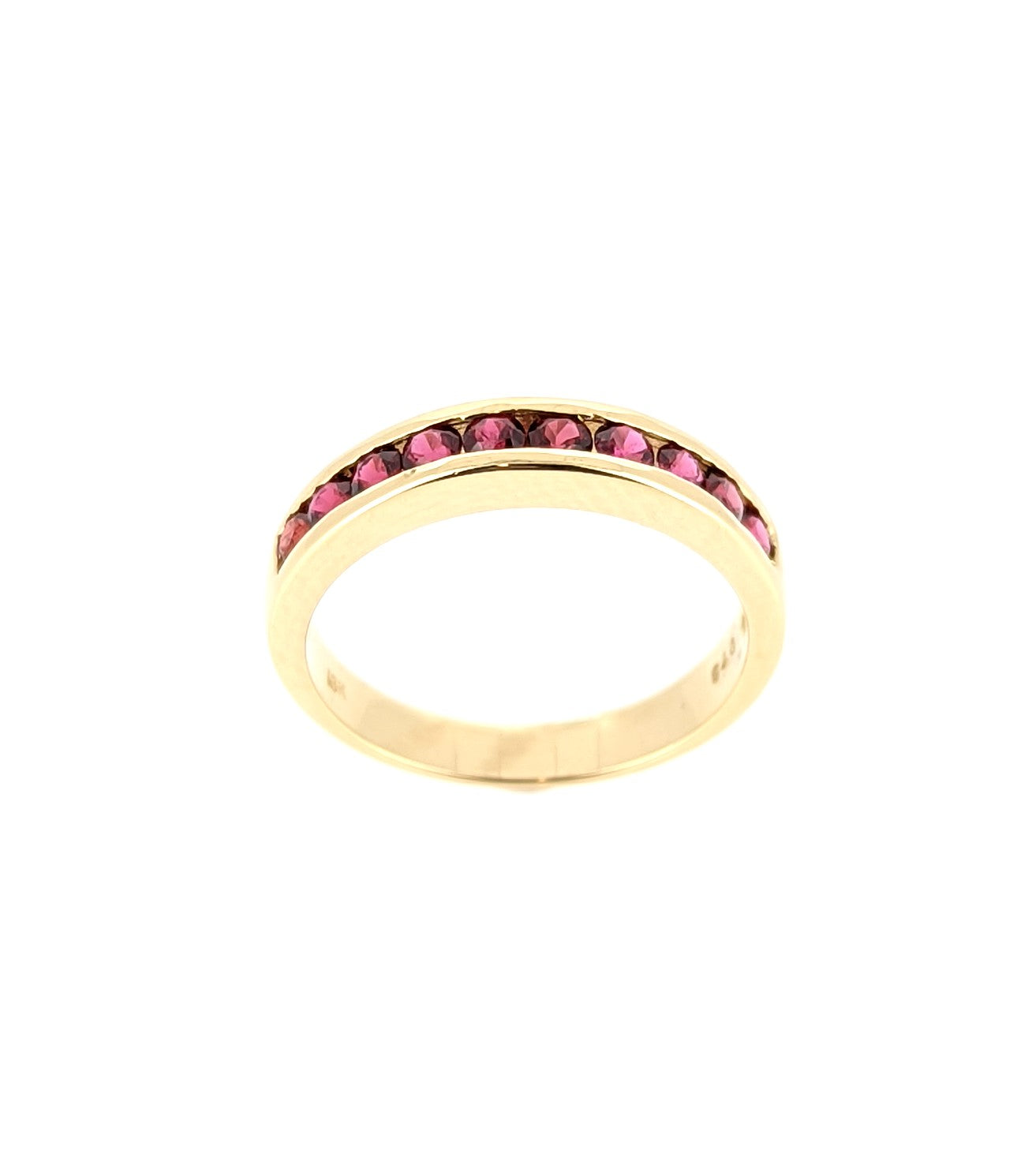 18K Yellow Gold Channel Set Ruby Band