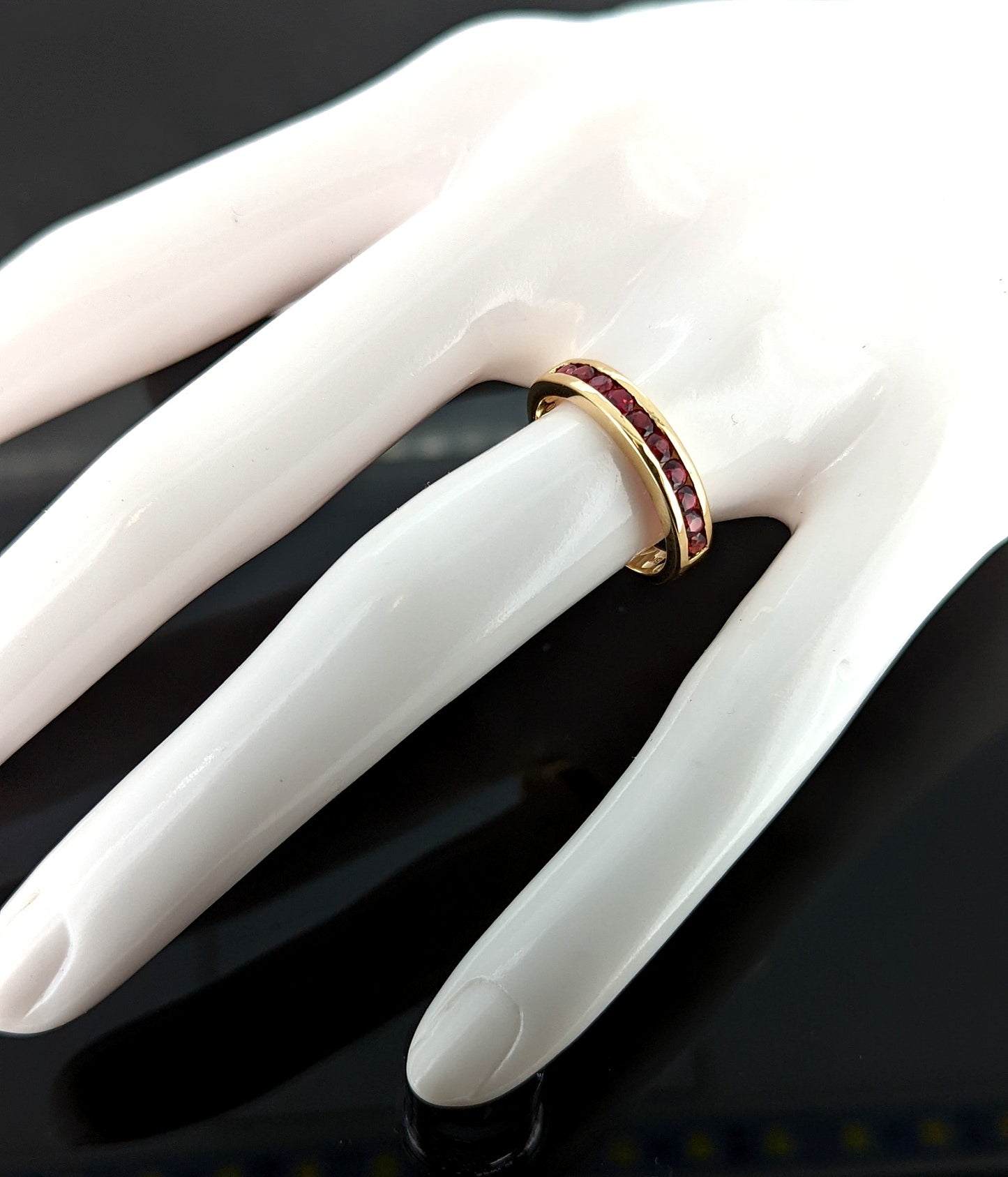 18K Yellow Gold Channel Set Ruby Band