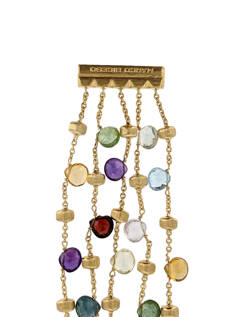 Marco Bicego Paradise 18k Yellow Gold Multi-colored Gemstone 5 Strand Bracelet