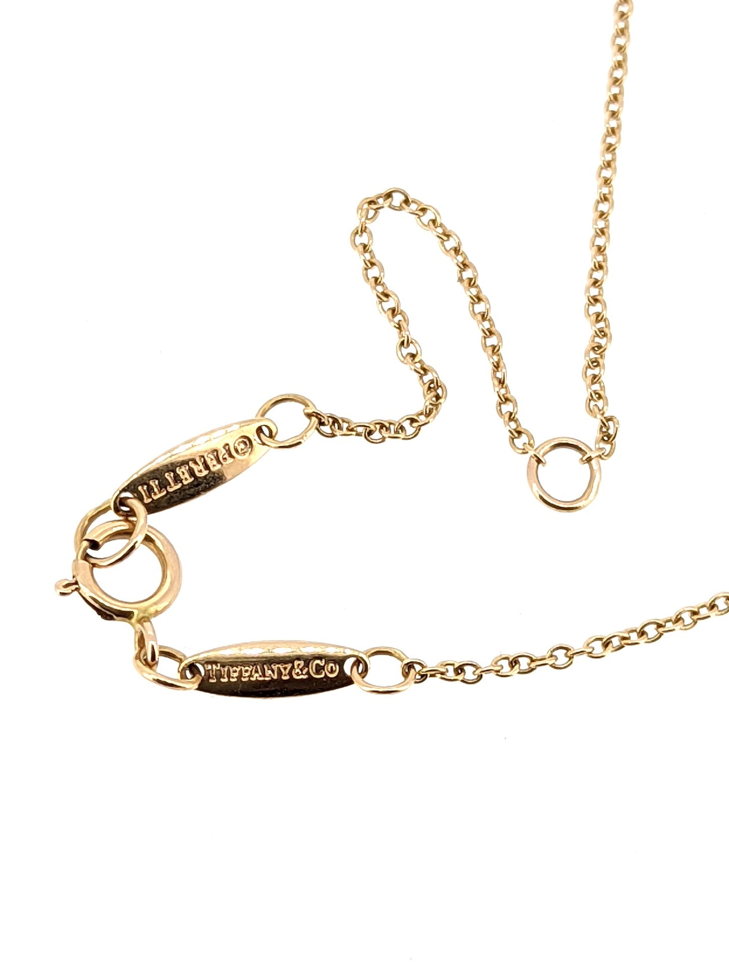 Tiffany & Co. Elsa Peretti Open Heart Diamond Pendant Necklace 18K Rose Gold