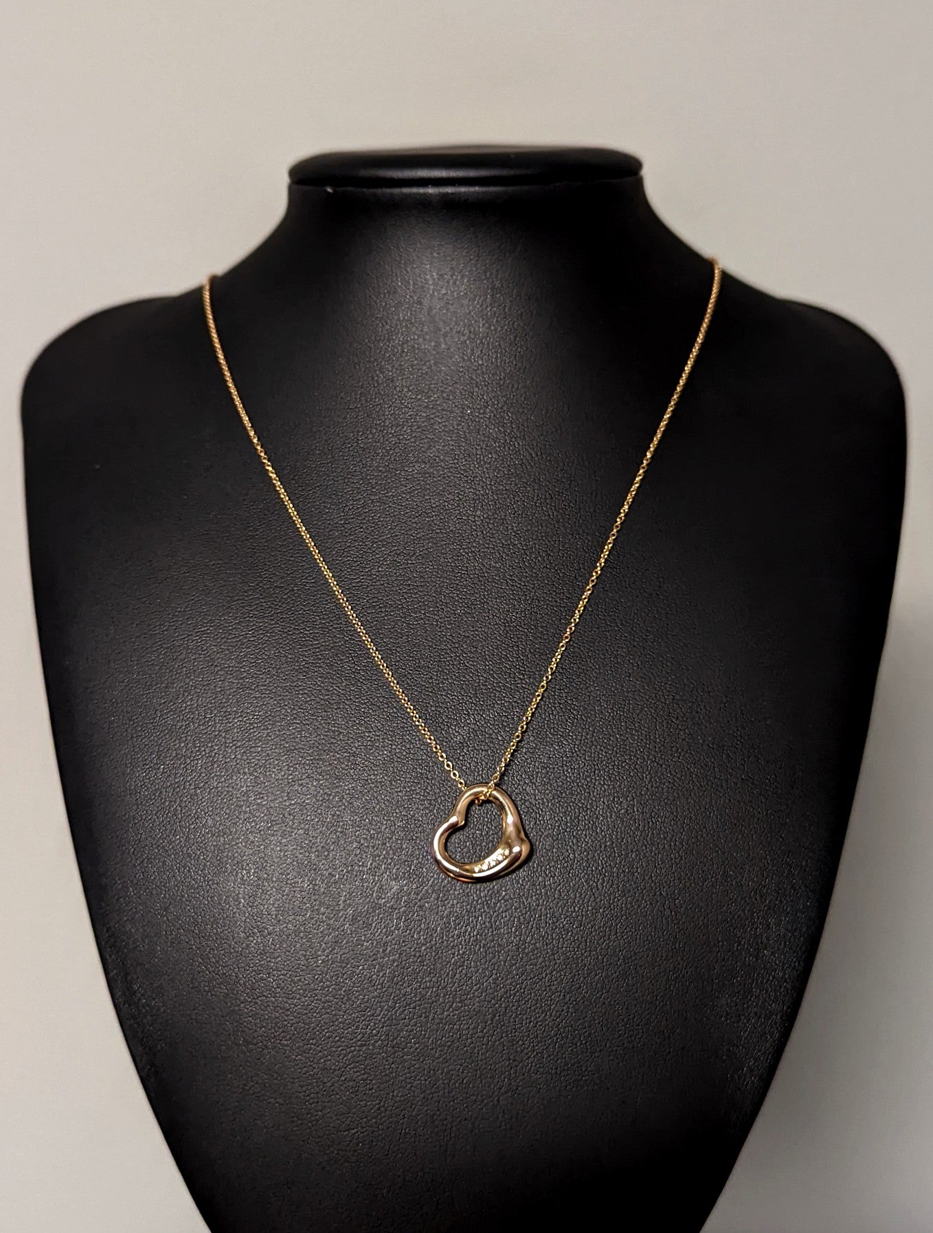 Tiffany & Co. Elsa Peretti 5 Open Heart Pendant Necklace Silver925 16