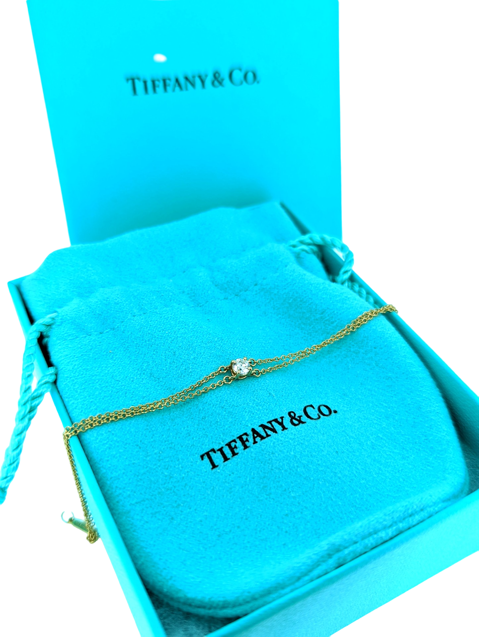 Tiffany Co. Diamond Solitaire Bracelet in 18k Rose Gold