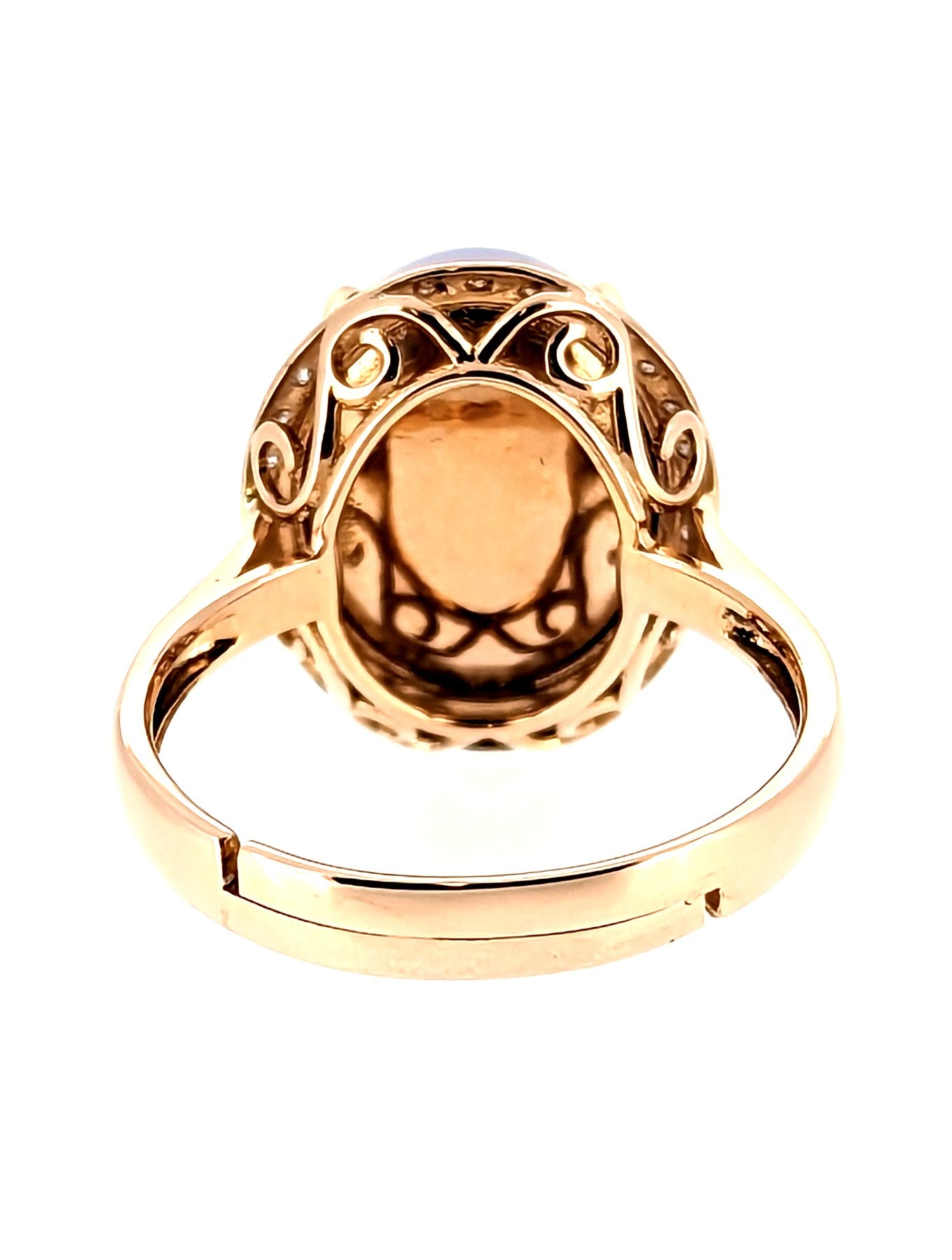 18K Rose Gold Natural Lavender Jade Ring