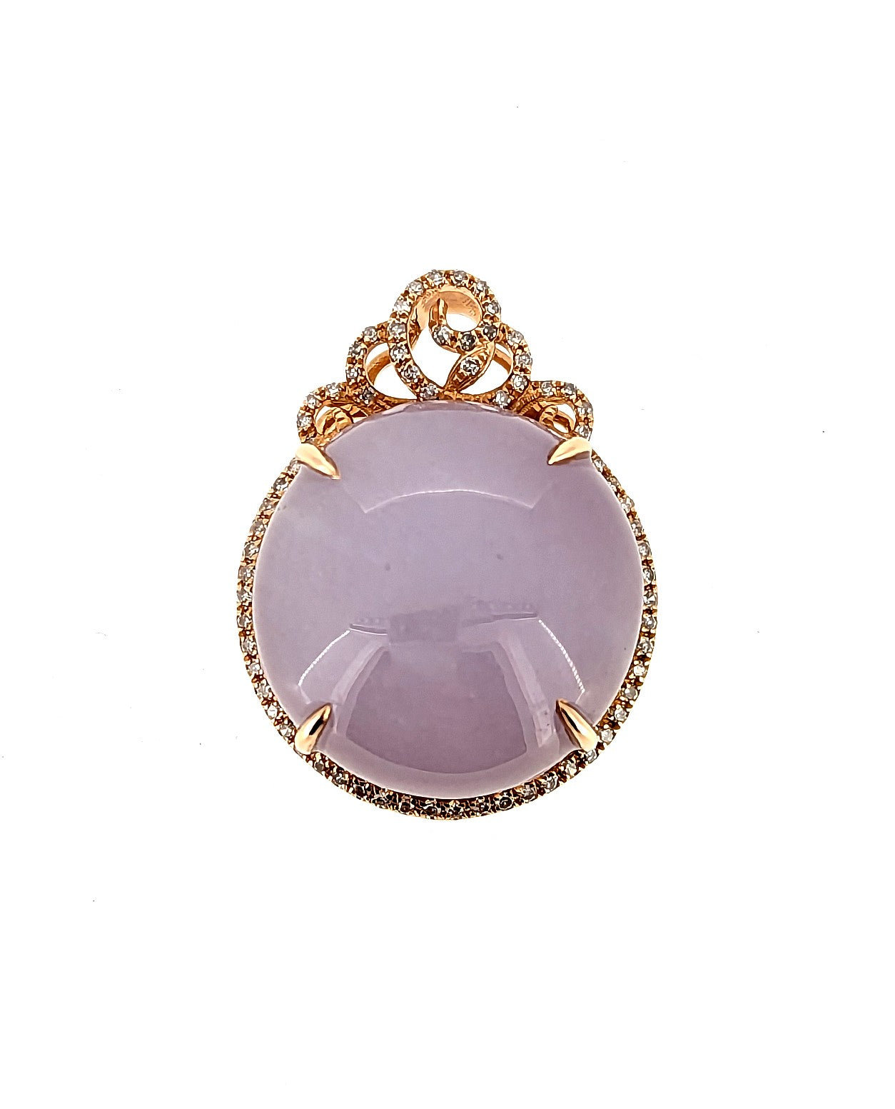 Lavender Jade Pendant in 18K Rose Gold