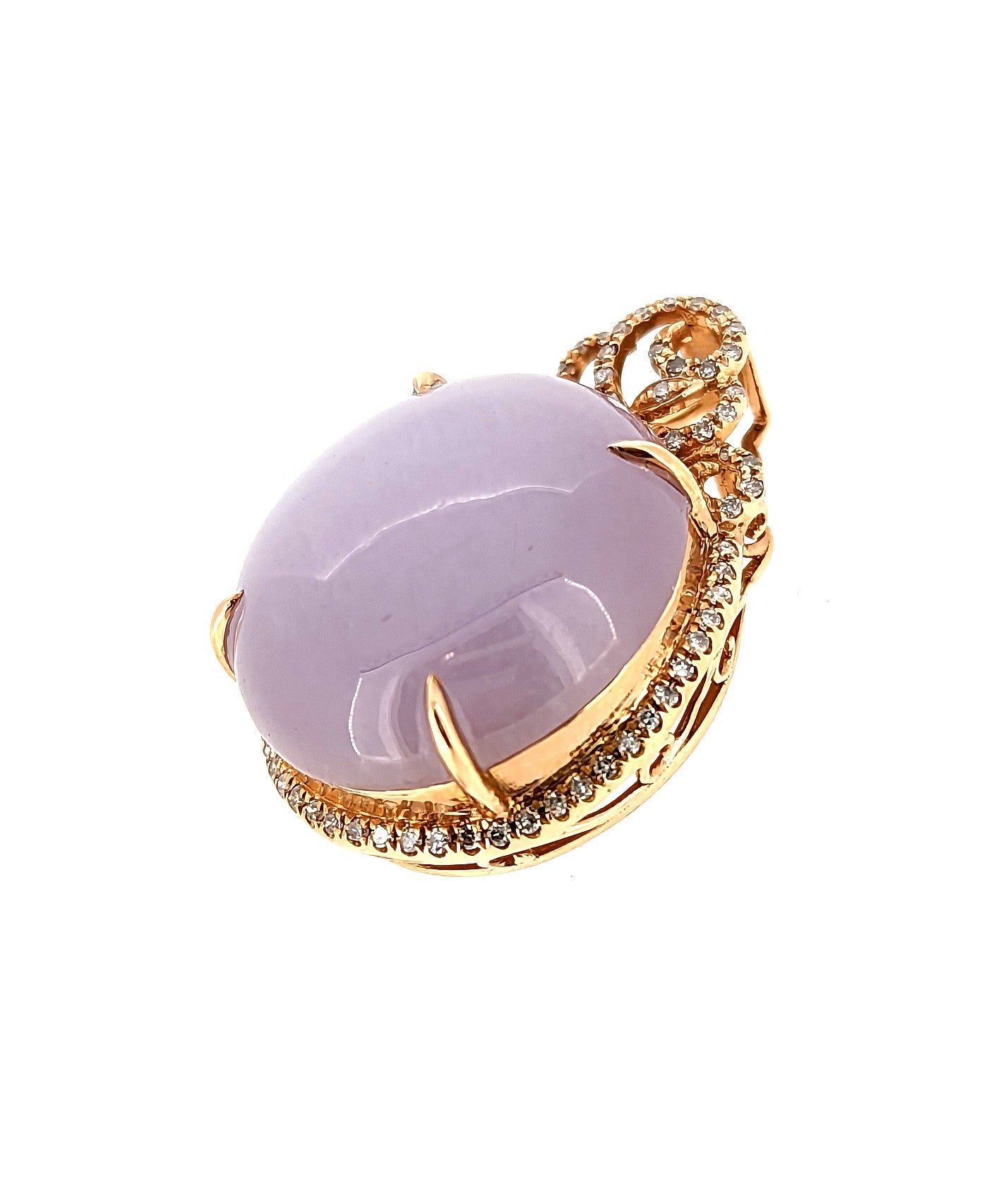 Lavender Jade Pendant in 18K Rose Gold
