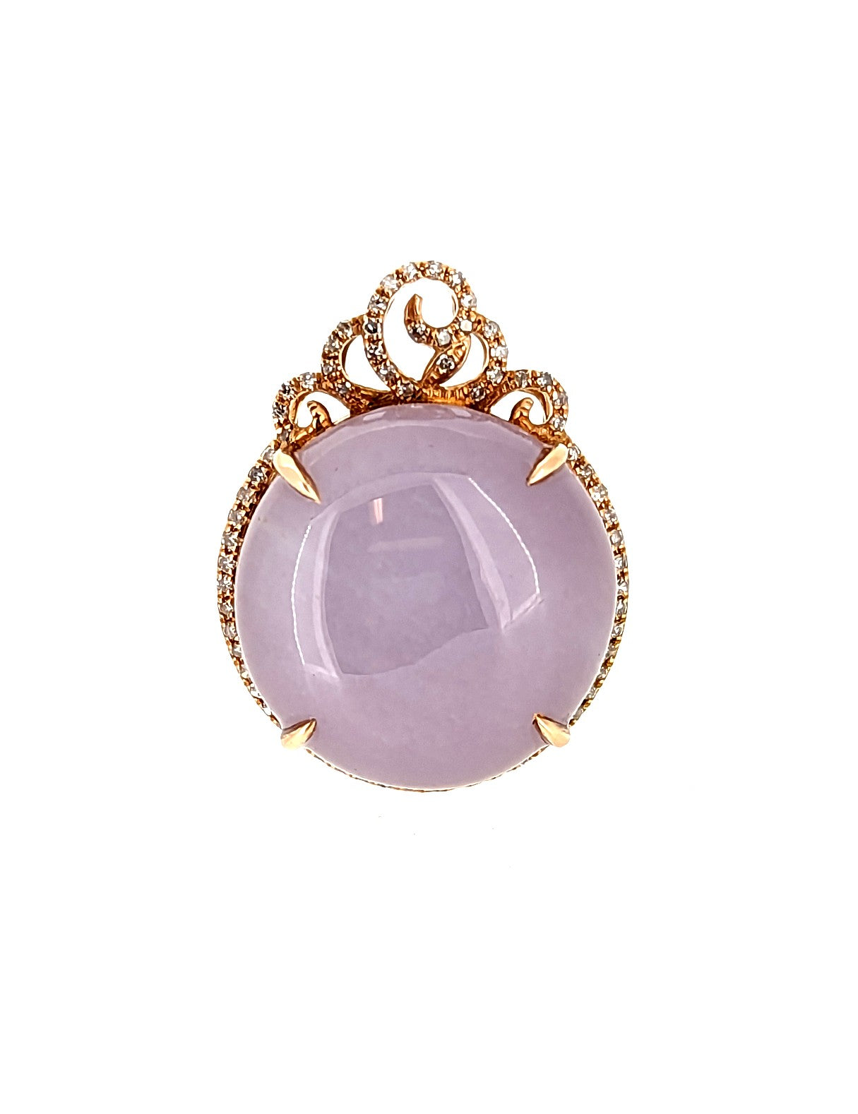 Lavender Jade Pendant in 18K Rose Gold