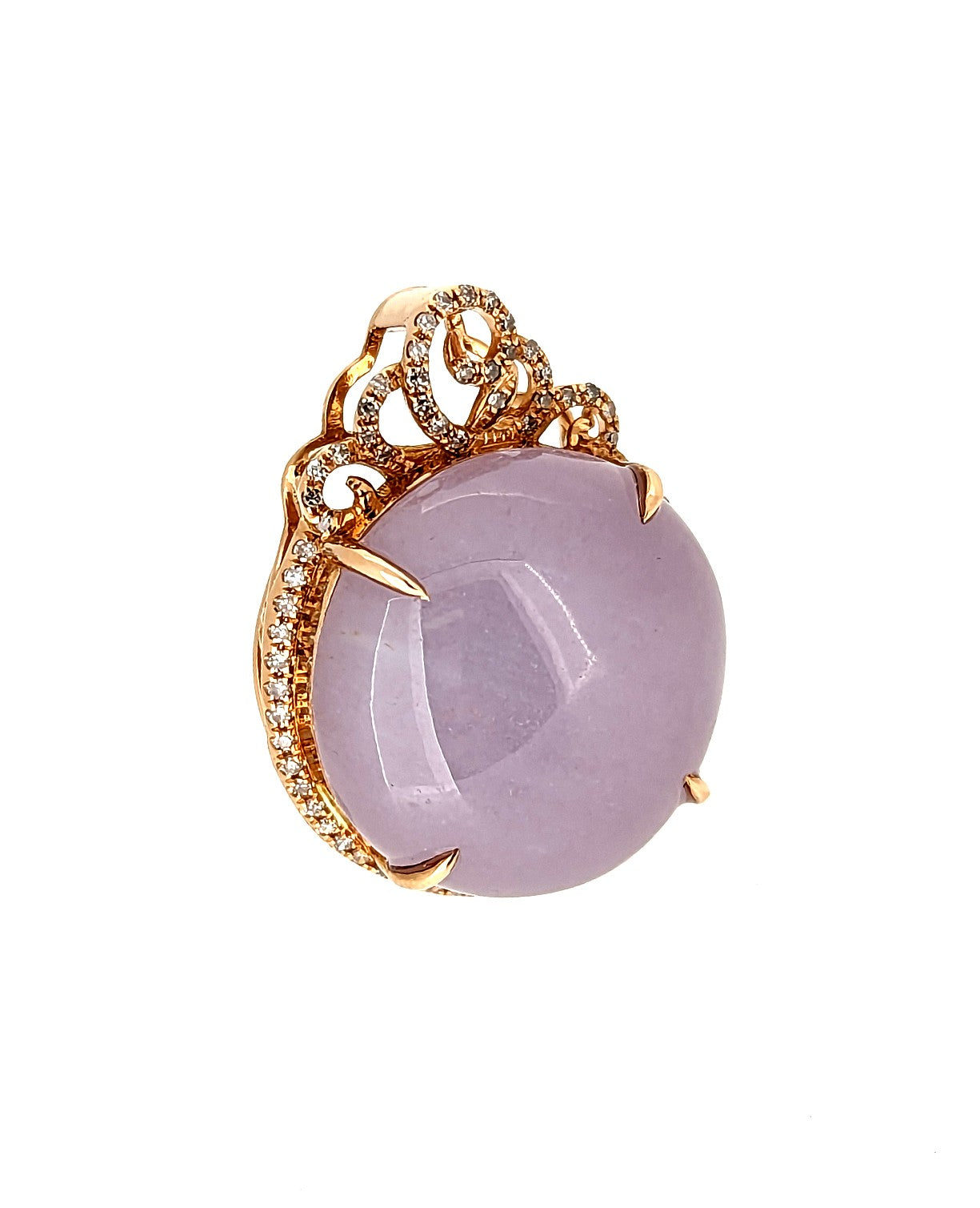 Lavender Jade Pendant in 18K Rose Gold