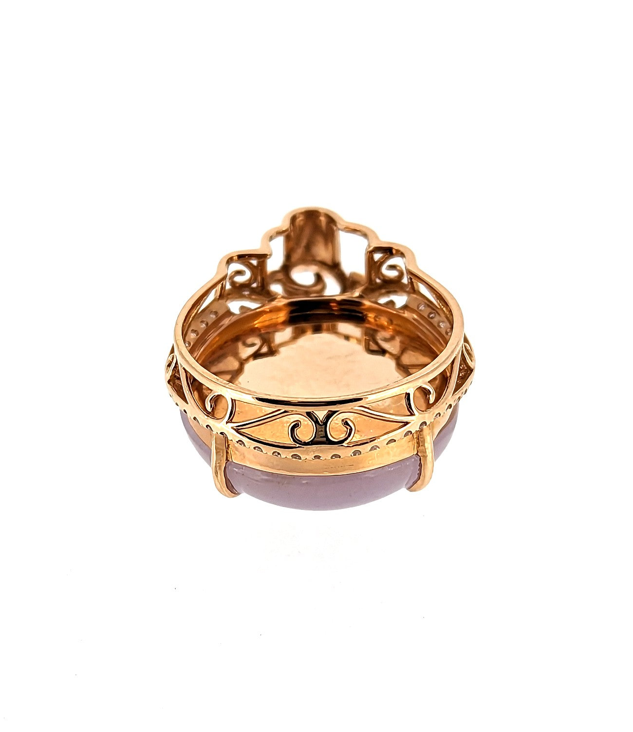 Lavender Jade Pendant in 18K Rose Gold