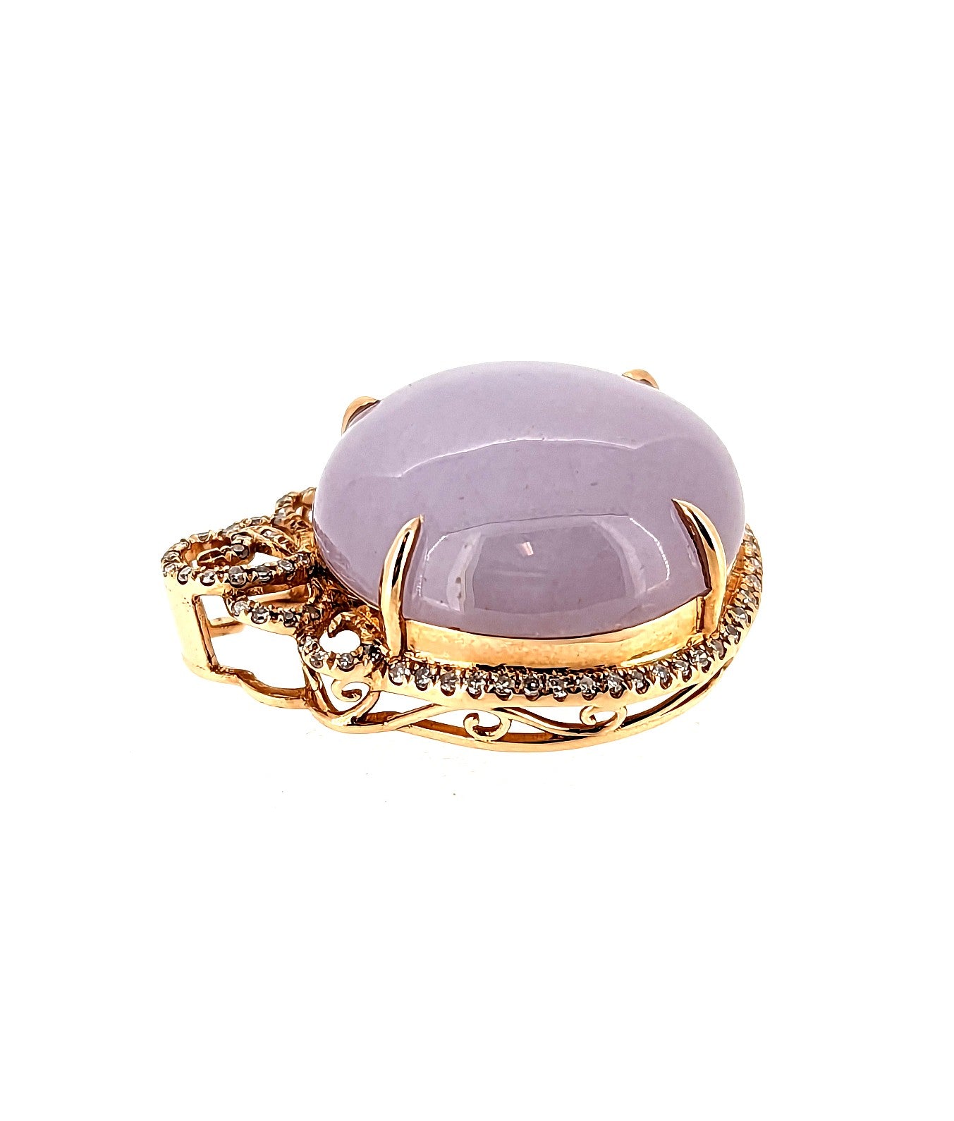 Lavender Jade Pendant in 18K Rose Gold