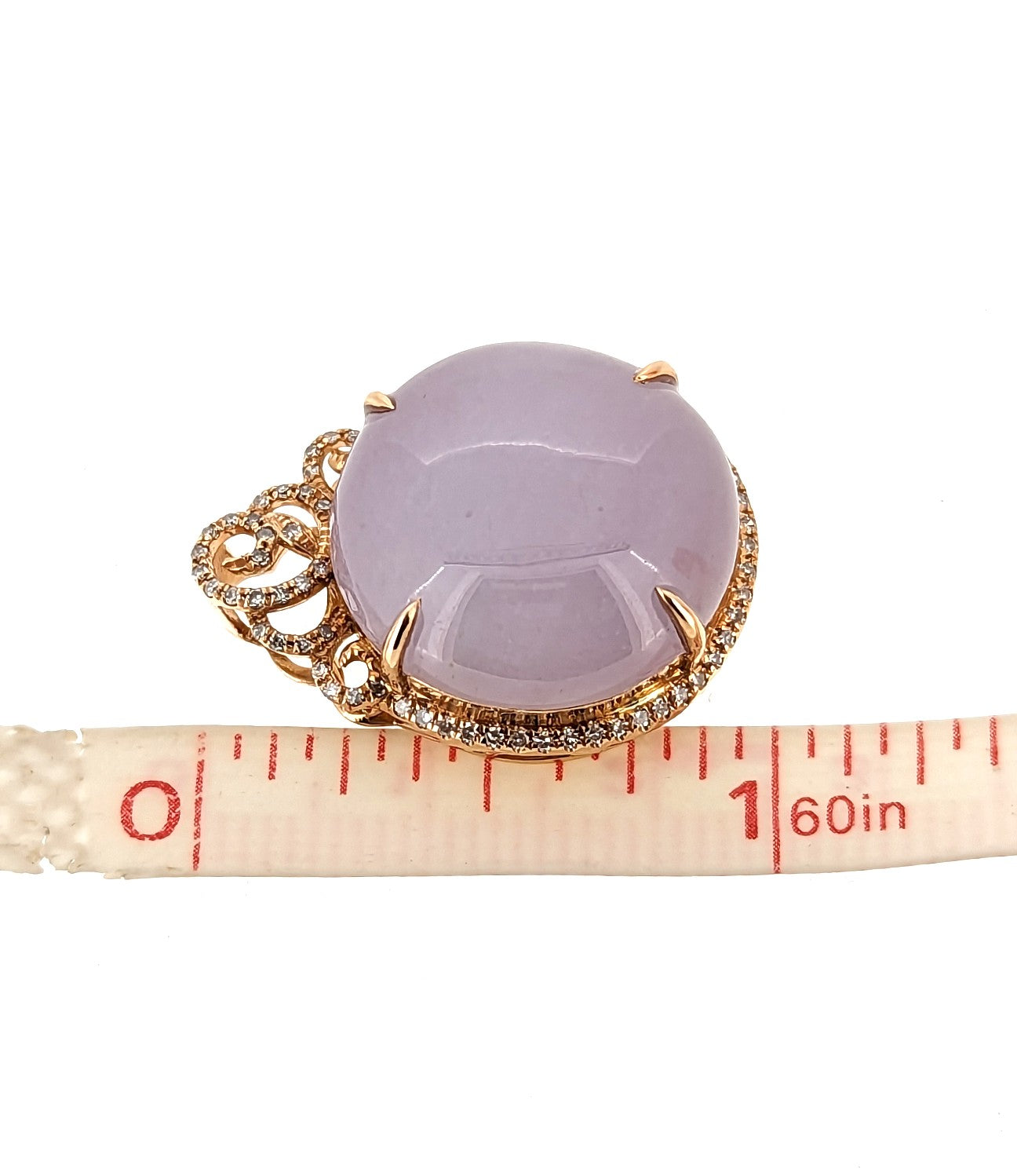 Lavender Jade Pendant in 18K Rose Gold